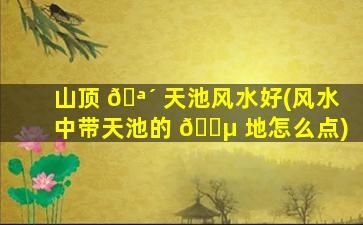 山顶 🪴 天池风水好(风水中带天池的 🌵 地怎么点)
